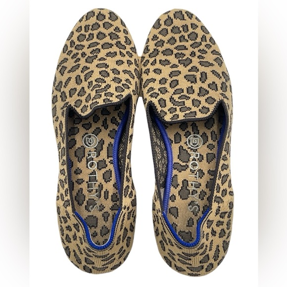Rothy’s The Almond Loafer In Small Leopard Print Knit Flat Size 9. - Picture 2 of 13